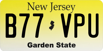 NJ license plate B77VPU