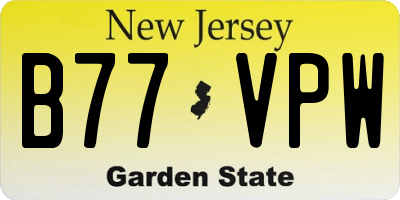 NJ license plate B77VPW