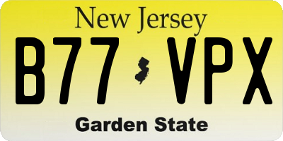 NJ license plate B77VPX