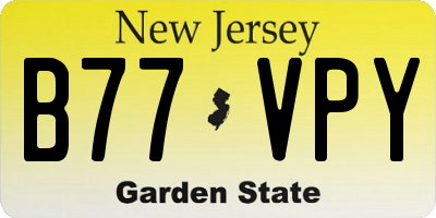 NJ license plate B77VPY
