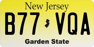 NJ license plate B77VQA