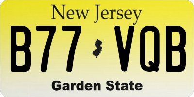 NJ license plate B77VQB