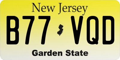 NJ license plate B77VQD