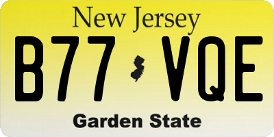 NJ license plate B77VQE