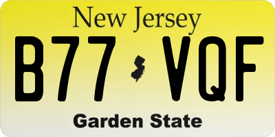 NJ license plate B77VQF