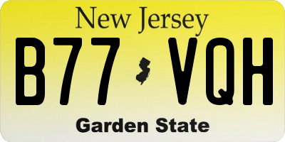 NJ license plate B77VQH