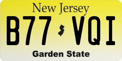 NJ license plate B77VQI