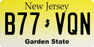 NJ license plate B77VQN
