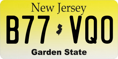 NJ license plate B77VQO