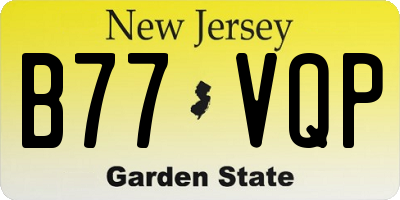 NJ license plate B77VQP