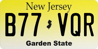 NJ license plate B77VQR