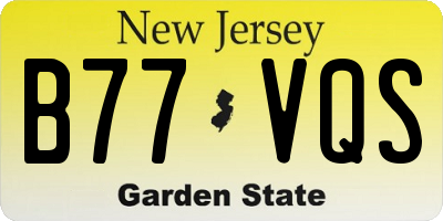 NJ license plate B77VQS