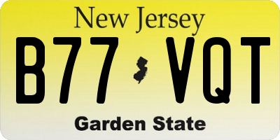 NJ license plate B77VQT
