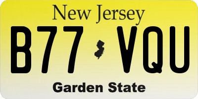 NJ license plate B77VQU