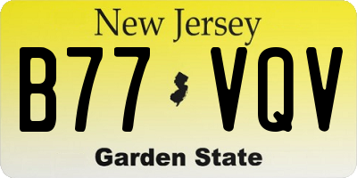 NJ license plate B77VQV