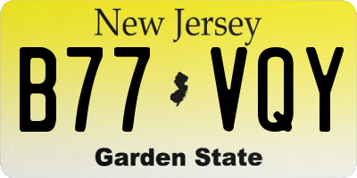 NJ license plate B77VQY