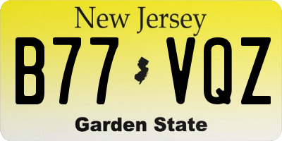 NJ license plate B77VQZ