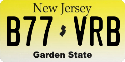 NJ license plate B77VRB