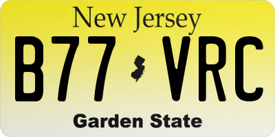 NJ license plate B77VRC