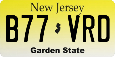 NJ license plate B77VRD