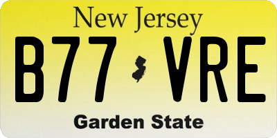 NJ license plate B77VRE