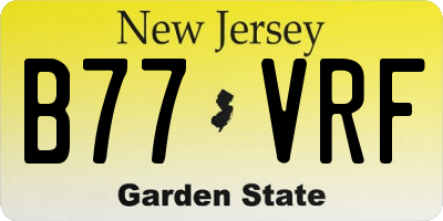 NJ license plate B77VRF