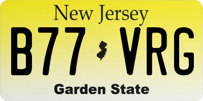 NJ license plate B77VRG