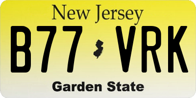 NJ license plate B77VRK