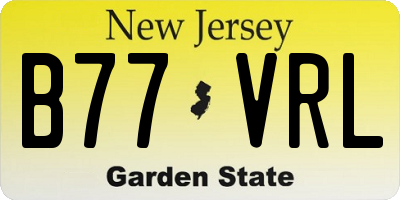 NJ license plate B77VRL