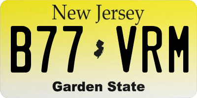 NJ license plate B77VRM