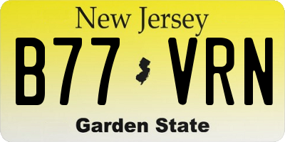 NJ license plate B77VRN