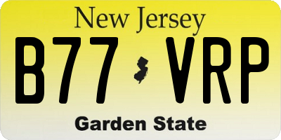 NJ license plate B77VRP