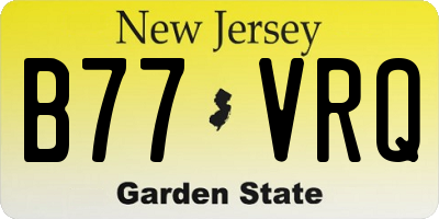 NJ license plate B77VRQ