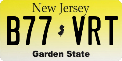 NJ license plate B77VRT