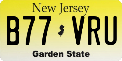 NJ license plate B77VRU