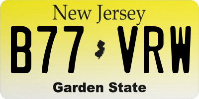 NJ license plate B77VRW