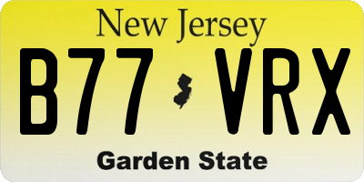 NJ license plate B77VRX
