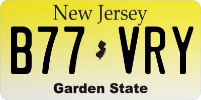 NJ license plate B77VRY