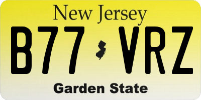 NJ license plate B77VRZ