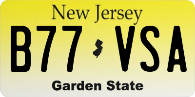 NJ license plate B77VSA