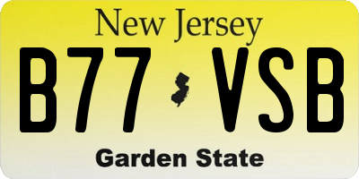 NJ license plate B77VSB