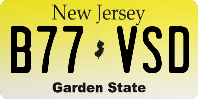 NJ license plate B77VSD