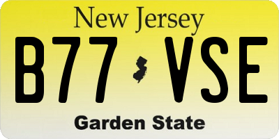 NJ license plate B77VSE