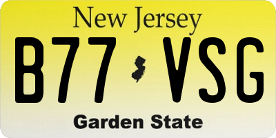 NJ license plate B77VSG