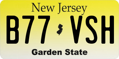 NJ license plate B77VSH