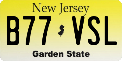 NJ license plate B77VSL