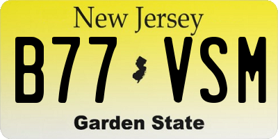 NJ license plate B77VSM