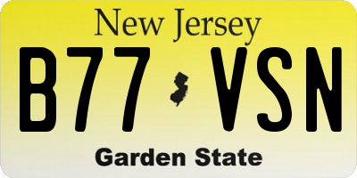 NJ license plate B77VSN