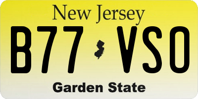 NJ license plate B77VSO