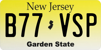 NJ license plate B77VSP